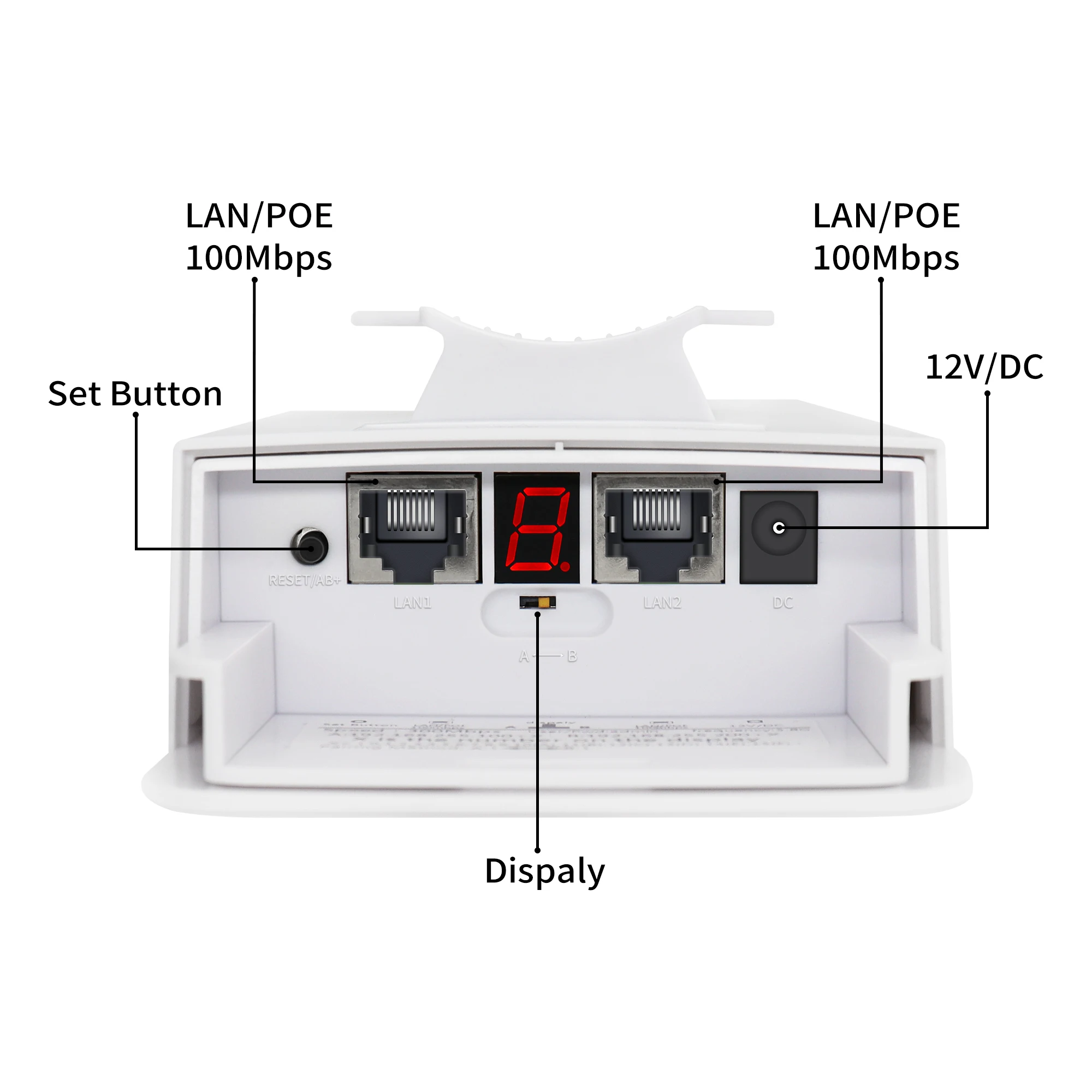  긮 Ʈ 300Mpbs 5.8G WiFi ߿ CPE Ʈ  Ʈ 3, 14dBi ׳, 24V PoE , IP65 , 2 