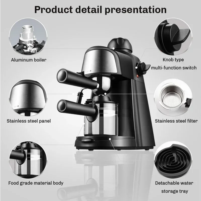 Electric Italian Coffee Machine Professional Expresso Coffee Maker Automatic Semi Automatic Expresso Machine  220V 5