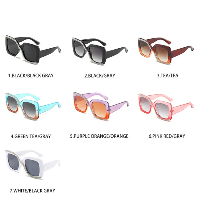 Fashion Diamond Designer Square Sunglasses For Women Men Retro Oversized Frame Ins Trending Ladies Luxury Sun Glasses UV400 Eyeg 3