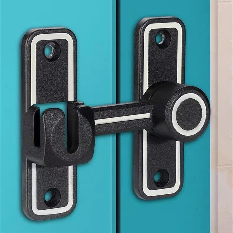 Door Latch KK&FING 90&deg;/180&deg;Dual Purpose Door Latch Sliding Door Lock With Luminous Buckle Free-punch Interior Metal Bolt