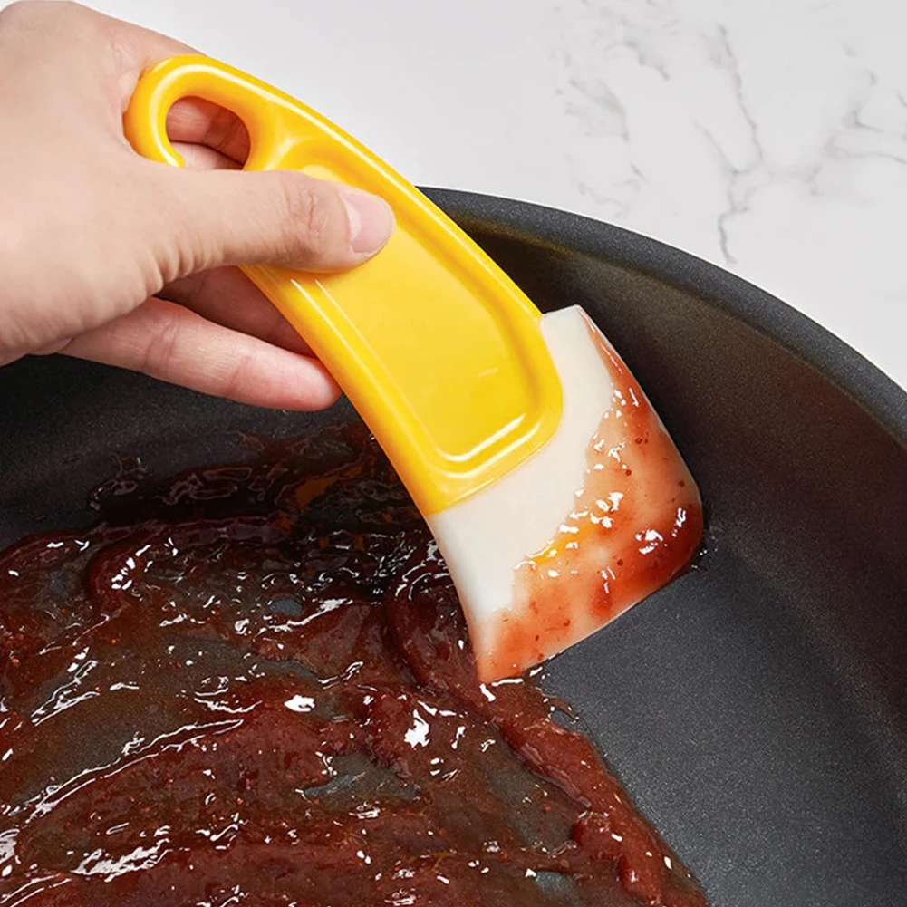 Kitchen scraper cleaning silicone spatula oil stain removal soft blade scraper cake baking pastry gadgets pan pot cleaner 1/5Pcs