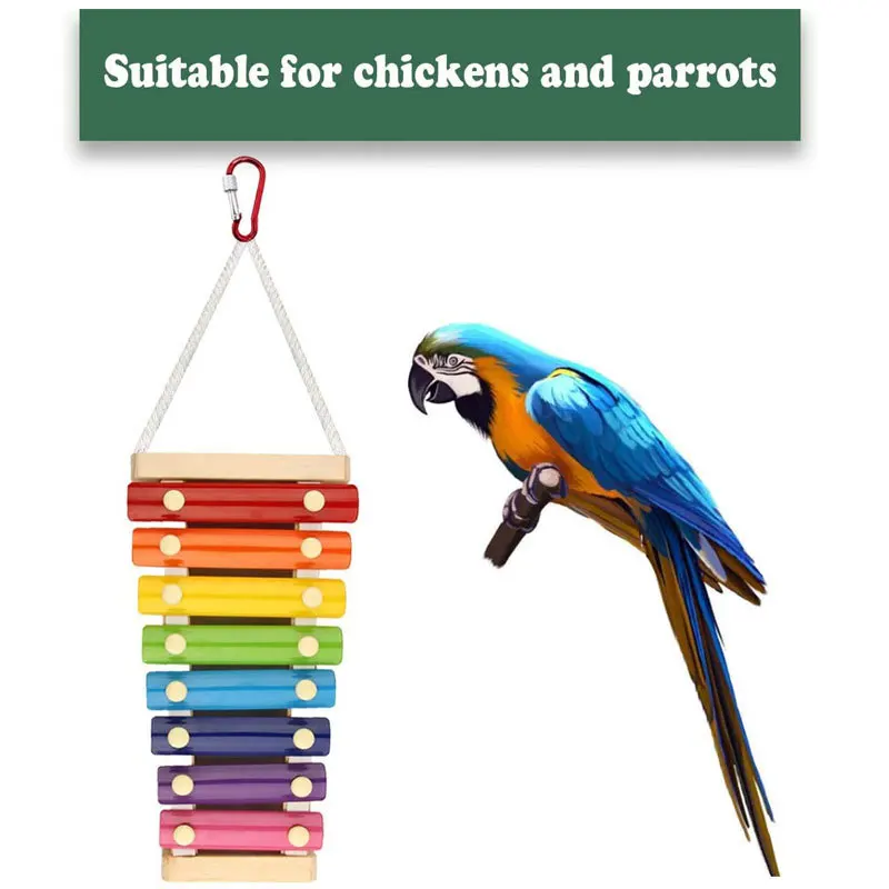 Chicken Toy Ringing Qin 7 Tone Factory Spot Parrot Toy Bird Supplies Utensils Bird Toys