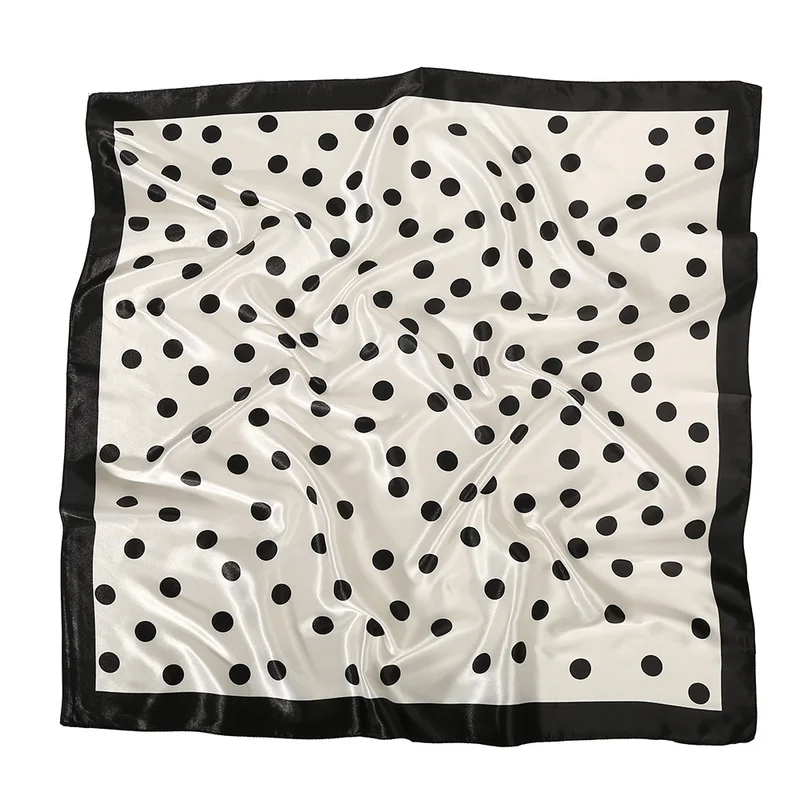 Dot Print Square Scarf Silk Shawl Neckerch..