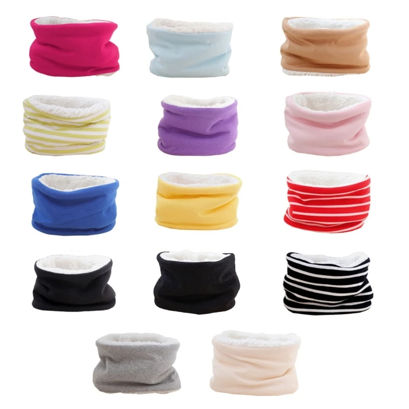 Autumn Winter Baby Scarf Solid Color Plush Scarves Neckerchief Children Thick Warm Neck Collar for Boys Girls baby scarf