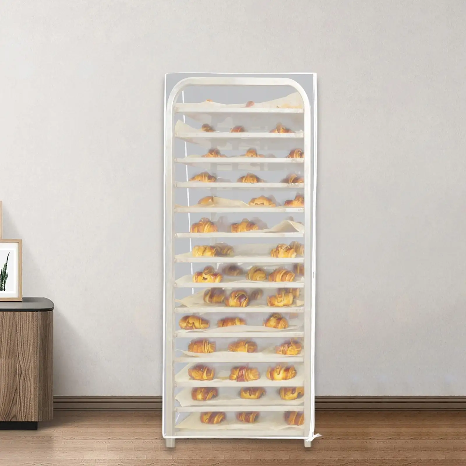 Bun Pan Rack Cover PVC Dustproof Bakery Single Rack Cover for Commercial Bun Pan Bakery Rack Restaurant Home Dining Room Kitchen 3