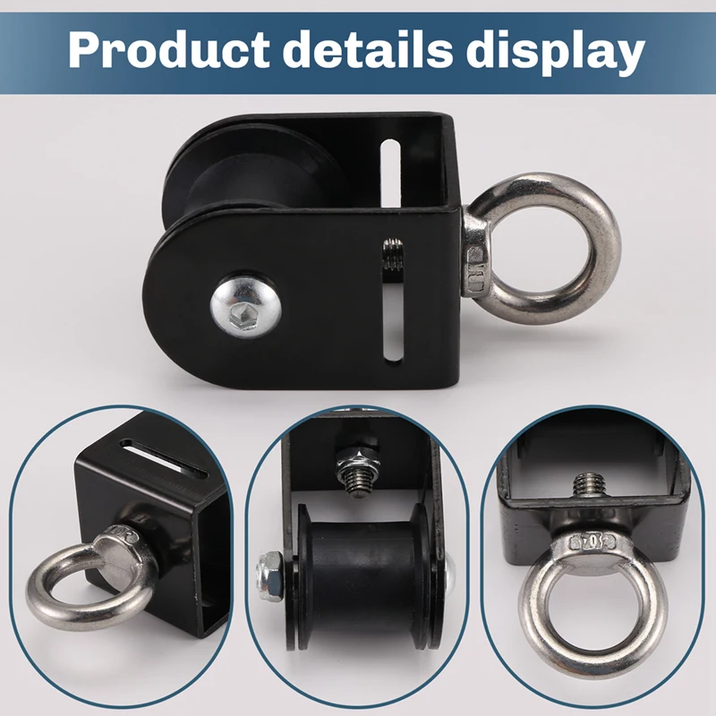 Lifting Rope Pulley Bearing Block Pulley Wheel Portable Heavy Duty Mute Roller DIY Gym Exercise Equipment 6
