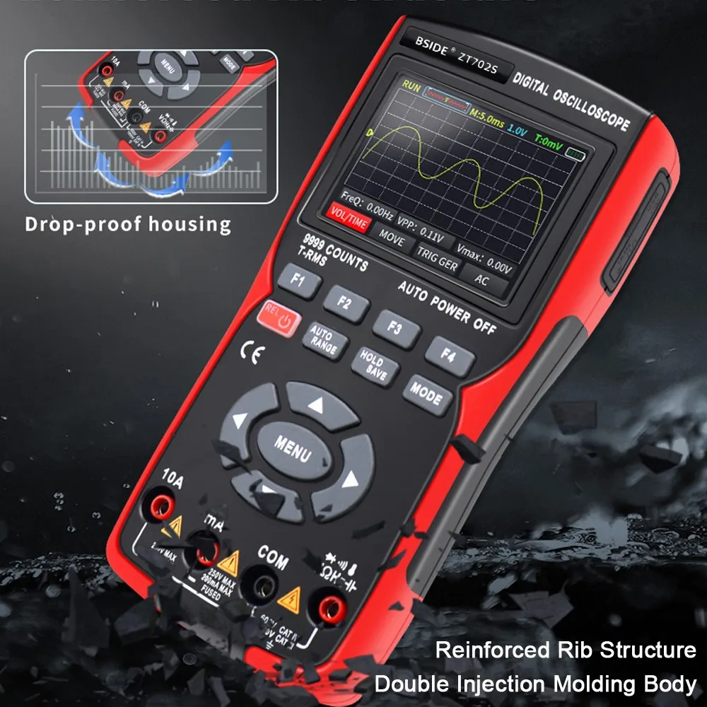 Фото Цифровой мультиметр BSIDE ZT702S портативный осциллограф, профессиональный автоматический Электрический тестер сопротивления и емкости №5