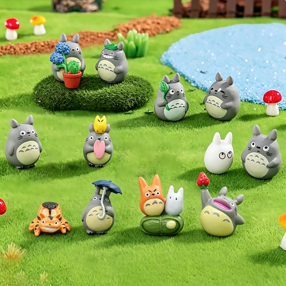 Anime Totoro Figure Mini Statues - Cute PVC Room Ornaments and Collectible Toys