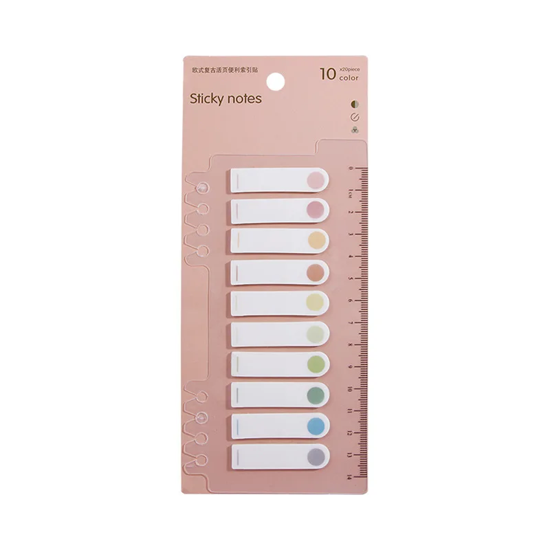 200 Sheet Stickers 10 Color Transparent Fluorescent Index Tabs Flags Sticky Note Stationery Children School Office Supplies 6