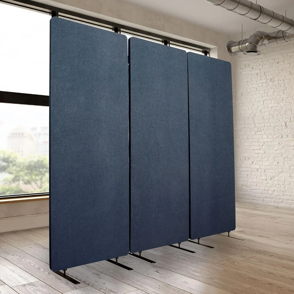 Vertical office desk, independent noise reduction partition, office partition (midnight blue, 72 "x 66", 3 zippers)