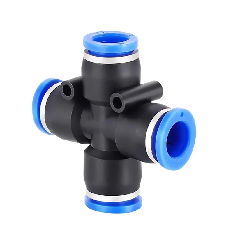 50PCS PK PZA Pneumatic Plastic 4 Way 5 Way Fitting Fittings Quick Connectors Water Hose Connector Air Push Fast 4mm 6mm 8mm 10mm