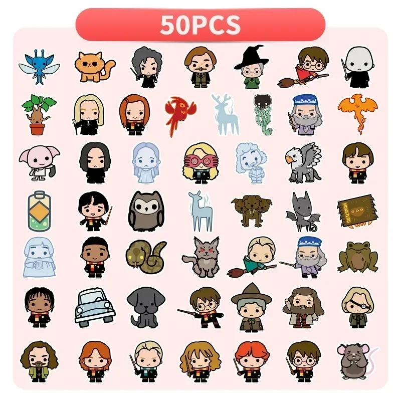50Pcs Harried Potters Stickers  Funny Anime Waterproof for Phone Laptop Scrapbook Suitcase Kid's Toy Stickers Party Toys gift 4