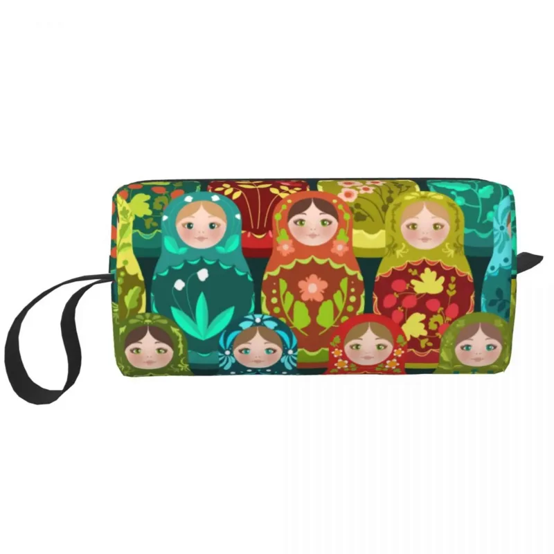 

Russia Matryoshka Doll Pattern Cosmetic Bag Women Fashion Russian Babushka Folk Art Makeup Case Beauty Storage Toiletry Bags