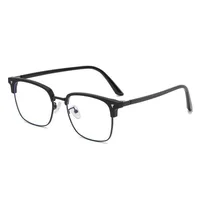 Lunettes photochromiques Anti-rayonnement à lumière bleue, monture carrée en métal, lunettes d'ordinateur pour femmes et hommes, lentille remplaçable 6