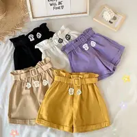 Vêtements d'été pour filles, couleur bonbon, Shorts en coton pour enfants, vêtements d'été décontractés, pantalons de sport de plein air fins et respirants 5