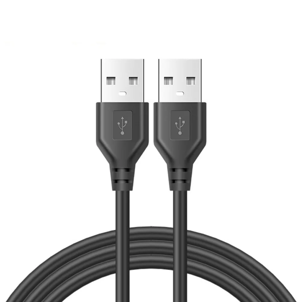 High-Speed USB 2.0 A Male to Male Data Sync and Charging Cable - Black