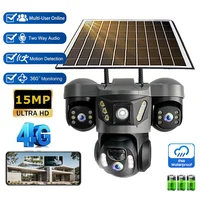 15MP Triple Lens PTZ 10X Zoom Solar Camera Outdoor Triple Screen 4G WIFI Auto Tracking Smart Home Wireless CCTV Cam Waterpfoof