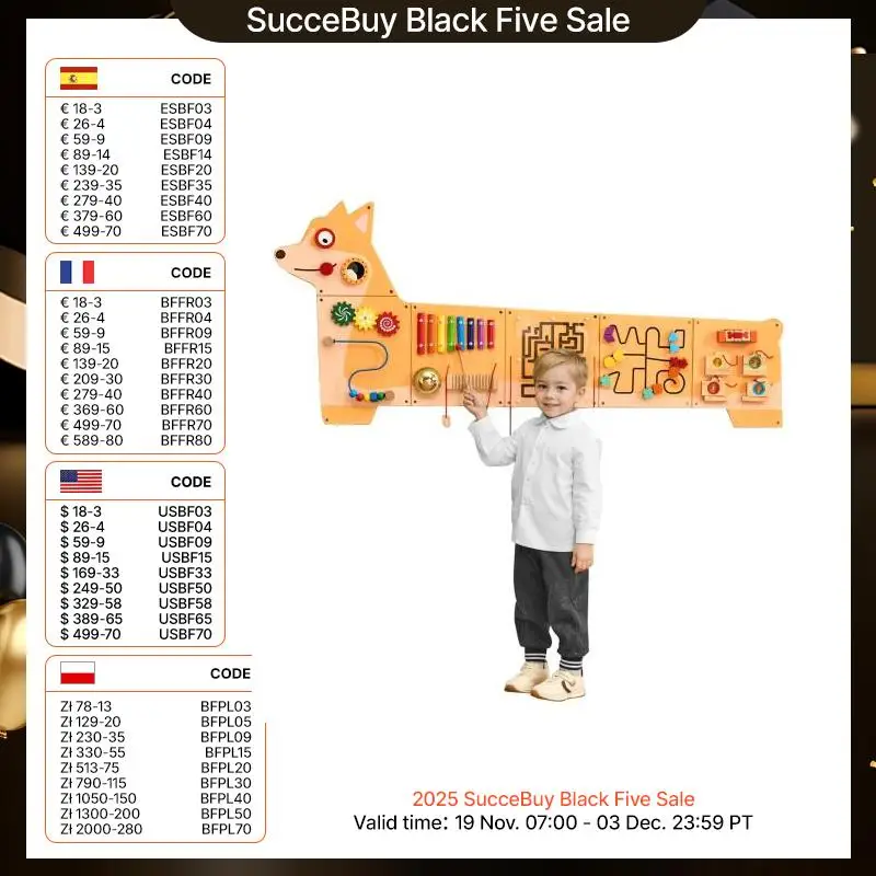 VEVOR Puppy Kids Wall Busy Panels 12 Activities Board Montessori Sensory Learning Activity Center for Children Playroom Toys