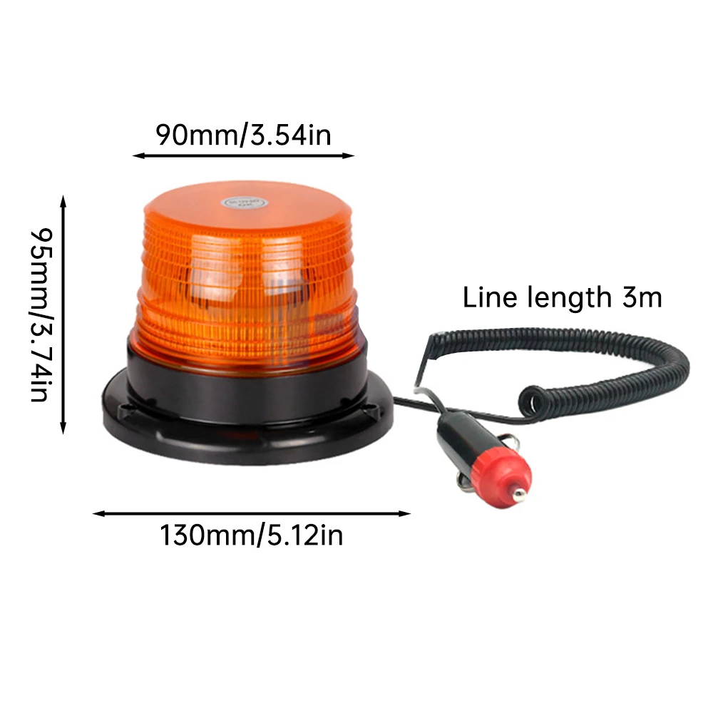 DC12~24V Magnetic Flashing Warning Light 12LED Flashing Light High Brightness Emergency Indicator Car Outline