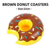  Coaster Inflatable PVC Donut Lemon Watermelon Pineapple Crab Love Cup Holder Inflatable Water Floating Cup Holder 
