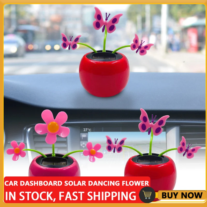 5eL “Electric Dancing Flower” - Red Solar Dancing Flower XD5-Red , Solar Dashboard Decorations