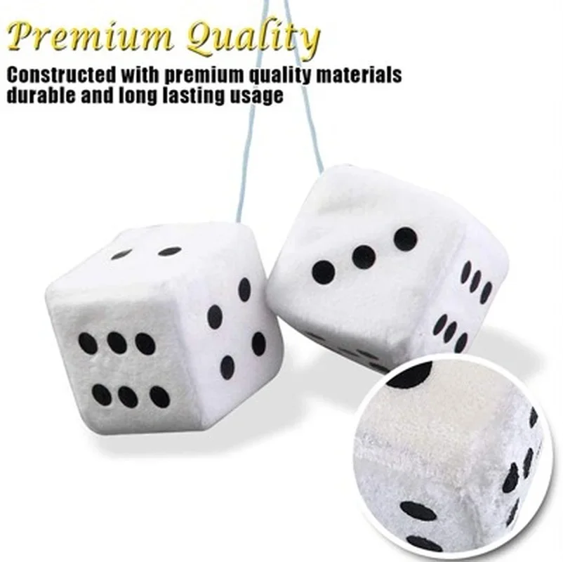 Car Decoration Accessories Auto Soft Fuzzy Dice Dots Rear View Mirror Hanger Decoration Car Styling Interior Accessorie 6 Colors 2PCS