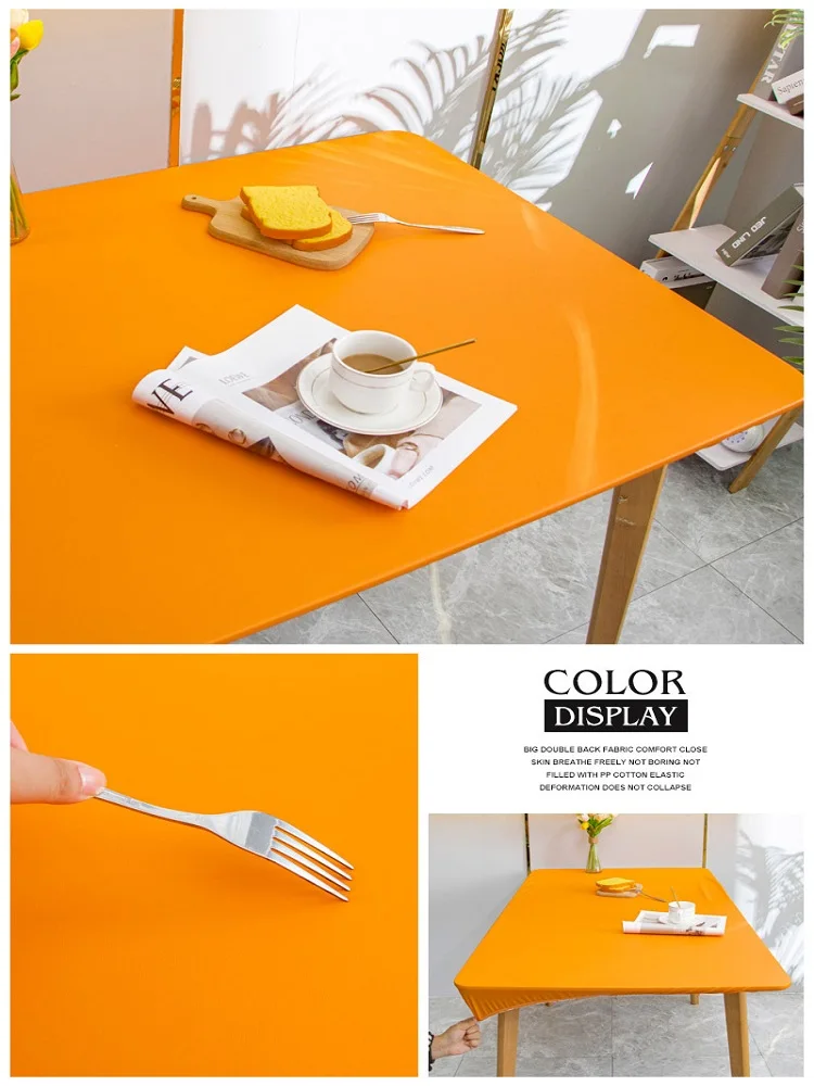 Waterproof Oilproof Tablecloth PU Leather Table Cover Student Desk Mat