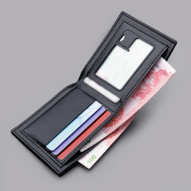 2022 New Simple Men's Thin Wallet 4 Card Slot Short Wallet Fashionable 3 Color Folding Wallet Cheap Hot Sale Man Purse