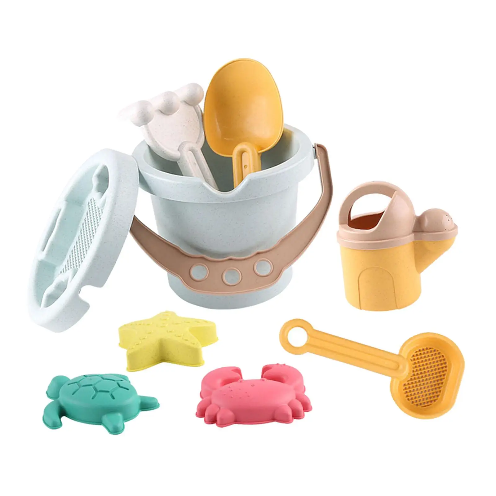 9Pcs Beach Toys Sand Set Montessori Early Educational Sand Casting Building