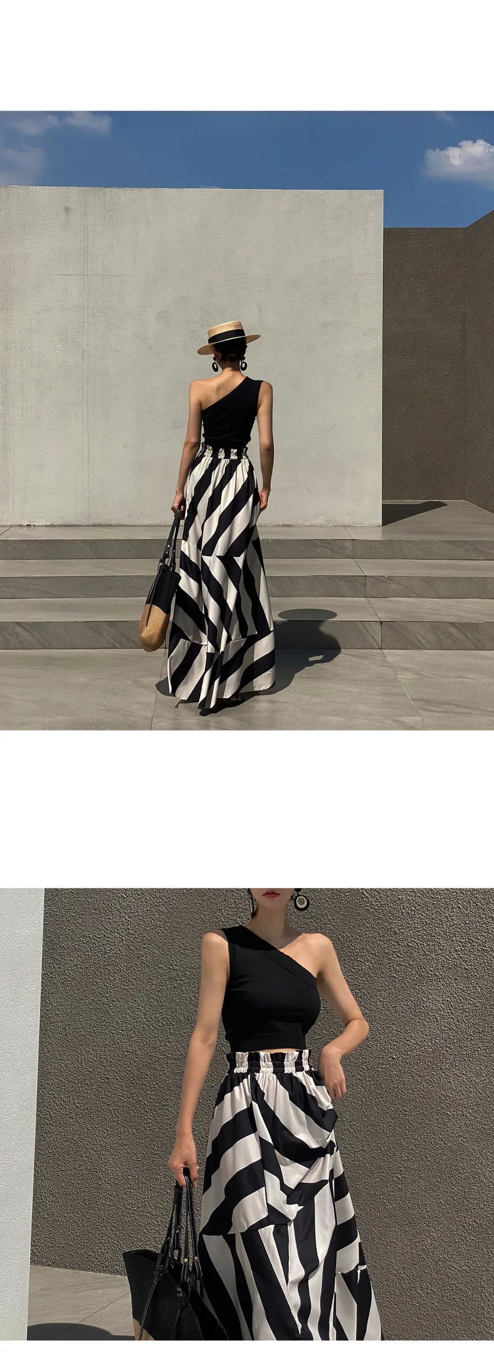 Vintage Maxi Skirt Midi Long s for Women Korean Style Falda Larga Irregular Striped Goth Mujer Moda 2026 New