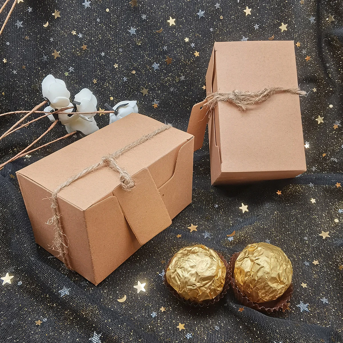 10pcs Kraft Paper Rectangular Gift Boxes for Party Favors, Candy, Chocolates, Cookies, ... - SKU KPRB1031 - UGI Packaging