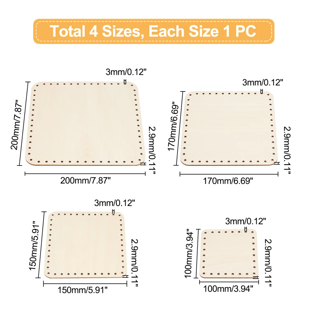 Set Di 9 Fondi Per Cesti In Legno - Rotondi E Ovali, Base In Vimini, Per Fai Da Te, Decorazione Casa (7-24 Cm)