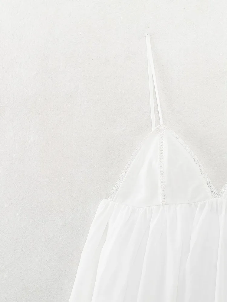 2025 official store Party Midi Long Dresses Spaghetti Strap Dress Elegant White Summer Dress Cutwork Embroidery Mini 5