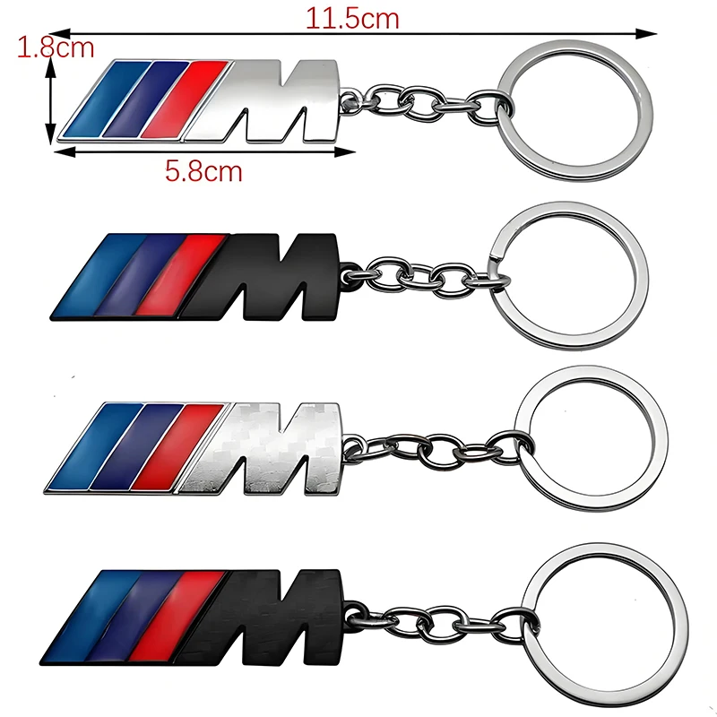 M Badge Emblem 3D Metal Car Keychain Key Chain Ring For BMW M Logo E46 ...