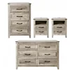 4PCS Farmhouse Dresser Set, Dresser and Nightstand Sets, Wooden Set. Including 6 Nightstand 1