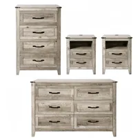 4PCS Farmhouse Dresser Set, Dresser and Nightstand Sets, Wooden Set. Including 6 Nightstand 1