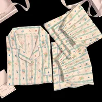 New Pajamas Homewear Three-Piece Women's Summer Clouds Yarn Short-Sleeved Cartoon Cute Girls Casual Pajamas Homewear - Image 3