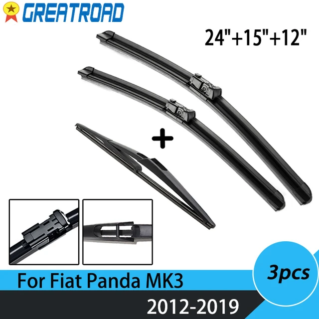 Wiper Front Rear Wiper Blades Set For Fiat Panda MK3 2012 2013 2014 2015  2016 2017 2018 2019 Windshield Windscreen 241512 - AliExpress