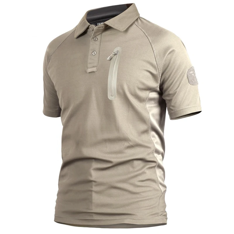 thumbnail image 1 of Camiseta táctica de secado rápido, camiseta táctica de manga corta de secado rápido, Polos con vuelta hacia abajo, ropa deportiva transpirable de verano para exteriores, 1 of 4