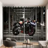 2 Panel Cool Motorcycle Print Curtain for Bedroom Studio Living Room Window Curtain for Floor-to-ceiling Window cortinas Drapes 3
