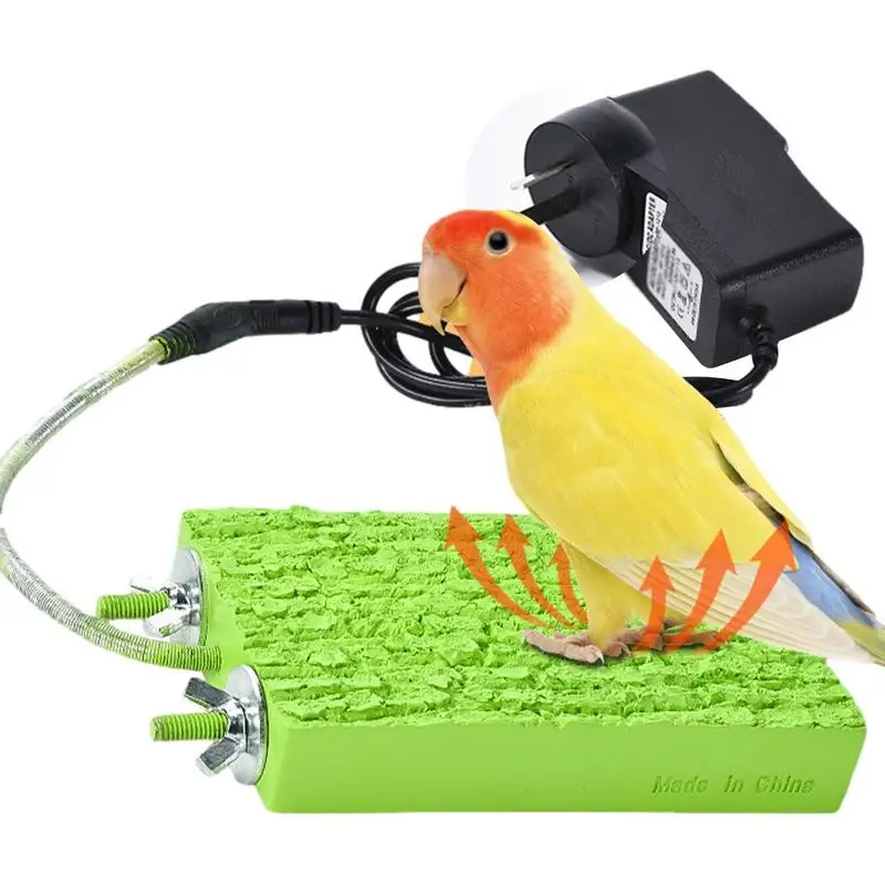 

Bird Heater Thermo Perch Bird Cage Stand Parrot Heater Warmer Bird Platform Heater Snuggle Up Anti Bite For Lovebird Budgies