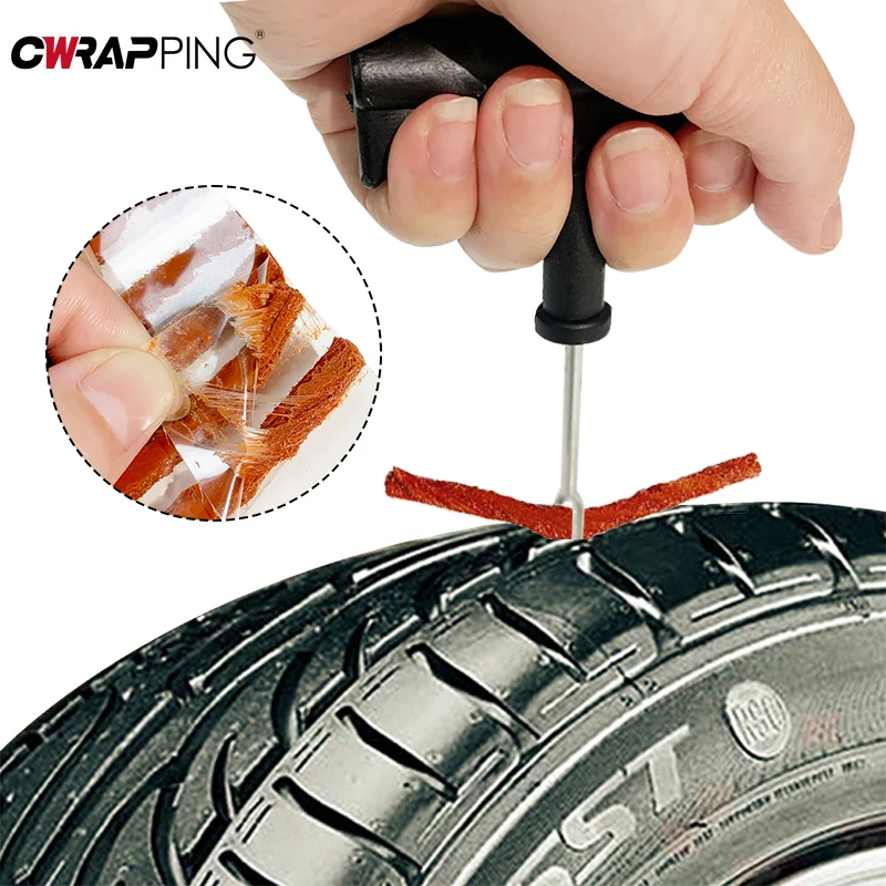 Car Tire Repair Tool Kit tire repair kit Rubber Strips Tubeless Tyre Puncture Studding Plug Set Motorcycle Truck Vacuum Tire Repair Tools