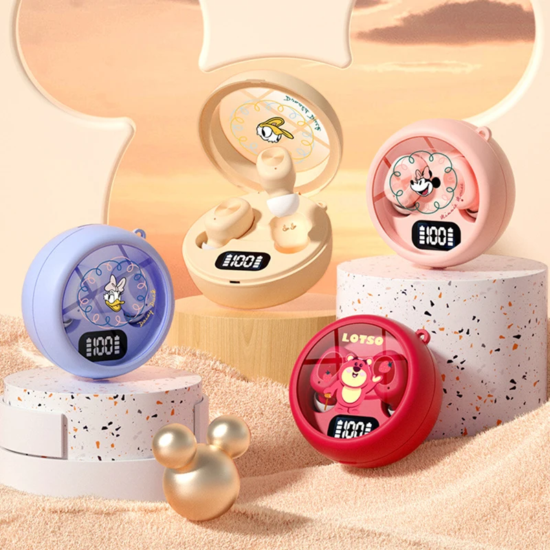 

Kawaii Lotso Cartoon Bluetooth Earphone Cute Winnie Multisystem Universal In Ear Noise Cancelling Earphone Creative Girls Gifts