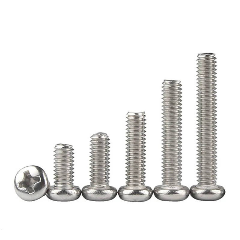 Cross Recessed Pan Head Screw 50pcs/lot M1.2-M2.5 A2-70 Stainless Steel Phillips Machine