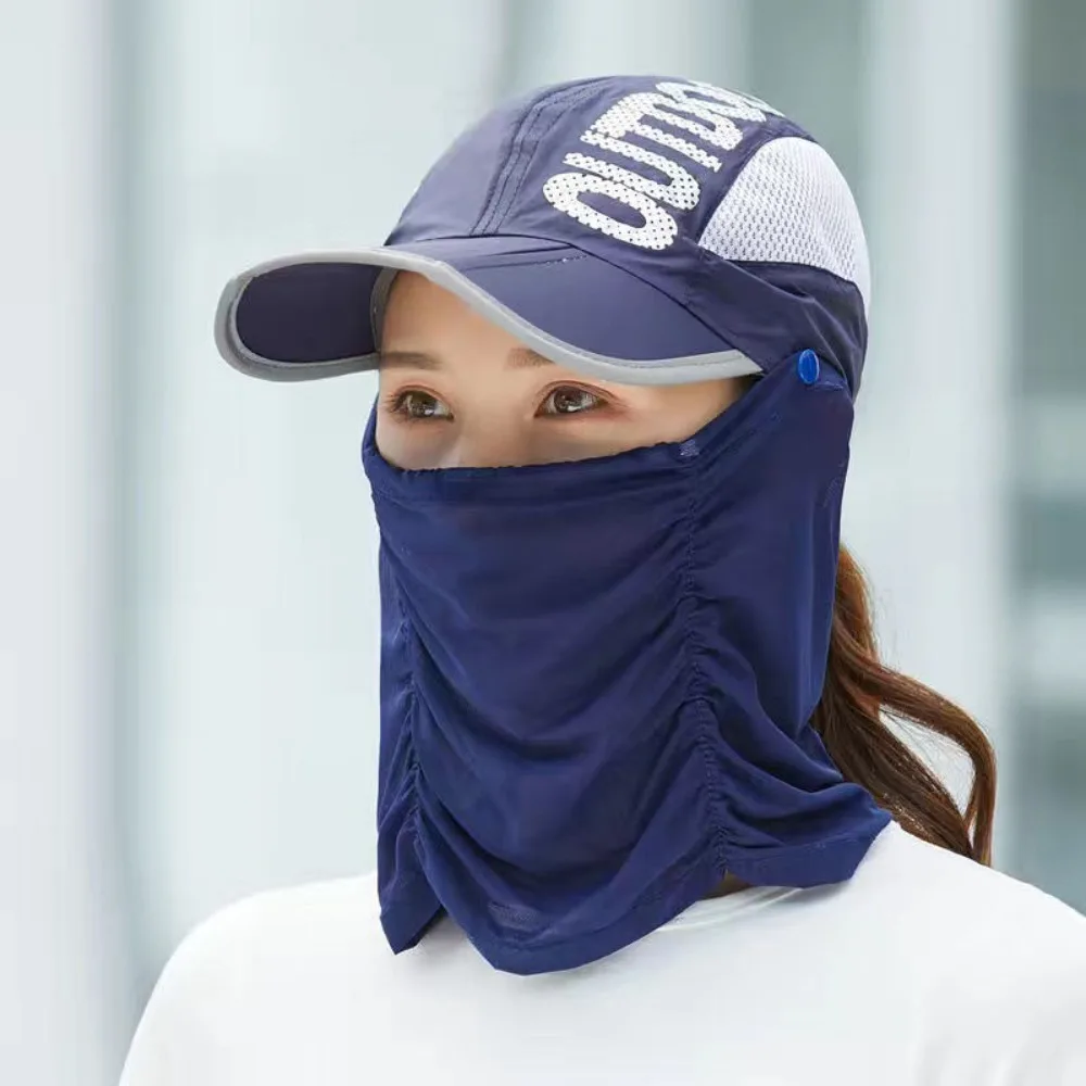 클라이밍 넥 프로텍션 넥 프로텍션 썬 캡 탈부착 가능 UV 차단 썬쉐이드 모자 방풍 속건 썬햇 낚시