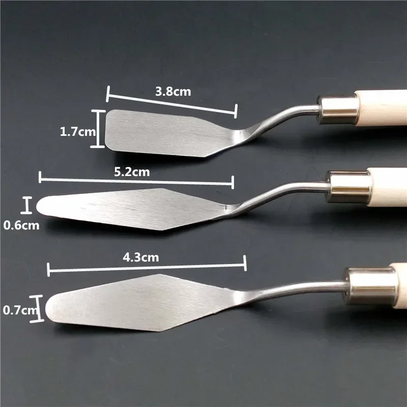 Oil Painting Knives 3Pcs/Set Stainless Steel Oil Painting Knives Artist Crafts Spatula Palette Knife Oil Painting Mixing Knife Scraper Art Tools
