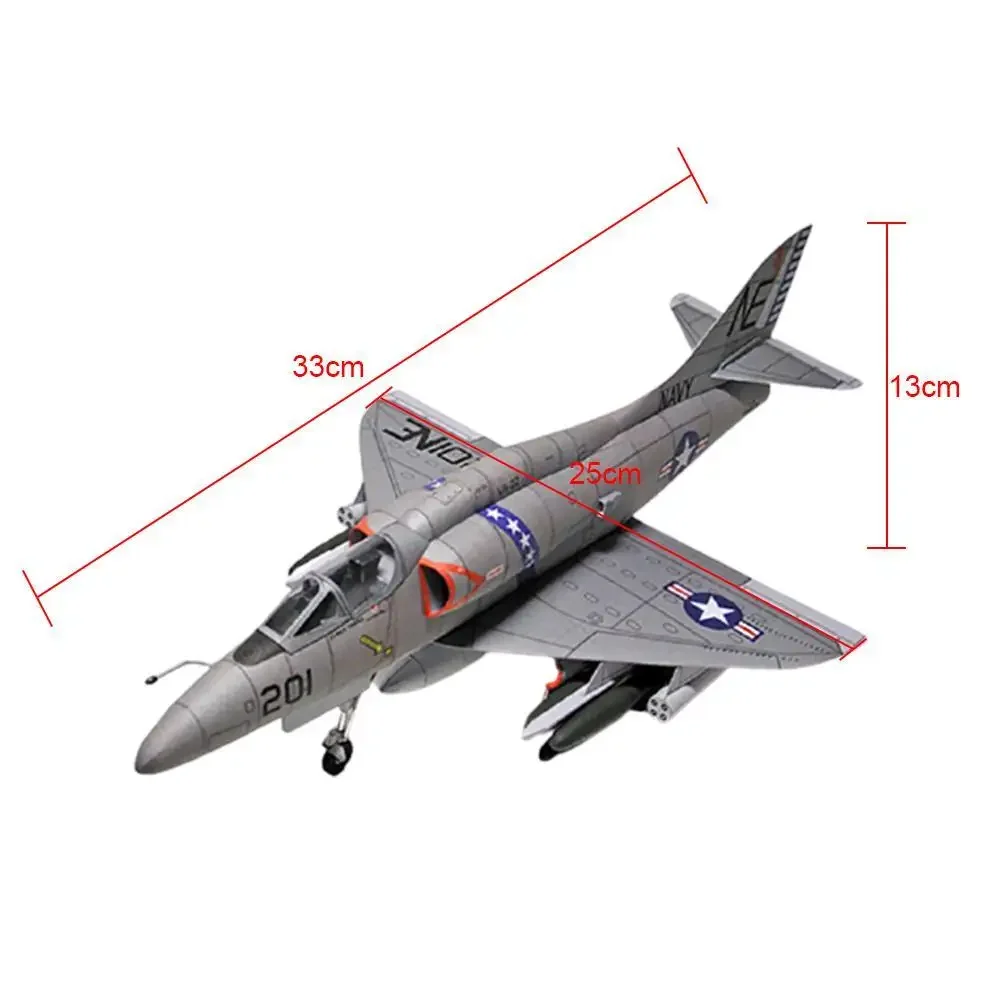 1:33 Scale American A-4 Skyhawk Attack Aircraft DIY 3D Paper Card Model Building Sets Construction Toys Educational Toys images - 6