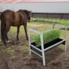 19463-a34f0d.jpg 100*65*85cm Livestock Feed Trough 2 in 1 Grain Hay Iron Steel Feeder for Goats Sheep Large Capacity Feed Trough