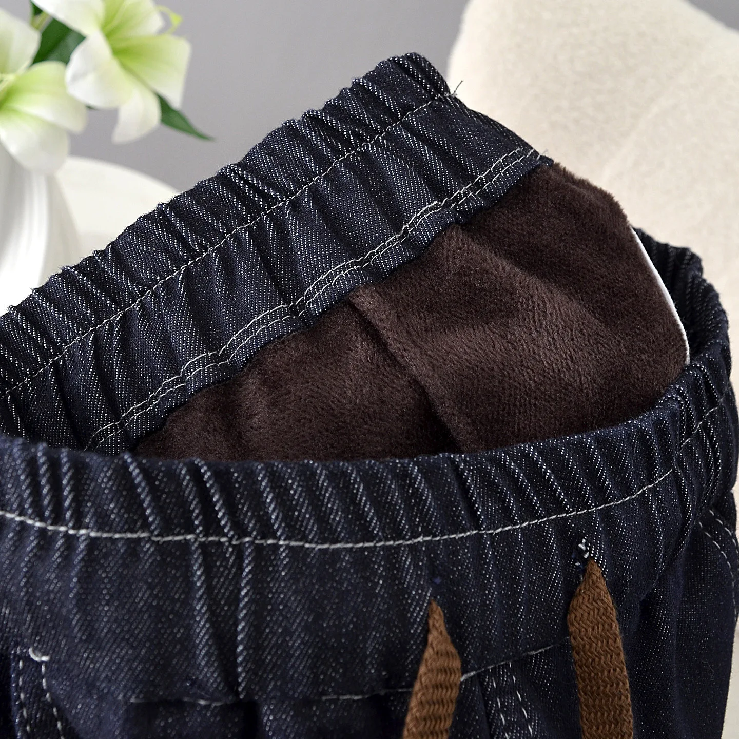 XXXL Fashion Plus Size Women's Jeans Winter New Style Casual Warm Fleece And Thickened Denim Ankle-Length Harem Pants 5395