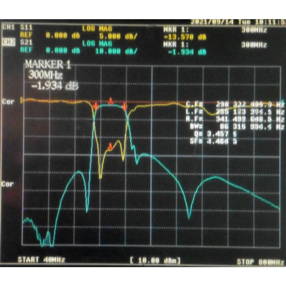 샤프 컷오프 밴드 패스 필터, SMA 인터페이스, 260-340MHz, 300MHz 대역
